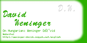 david weninger business card